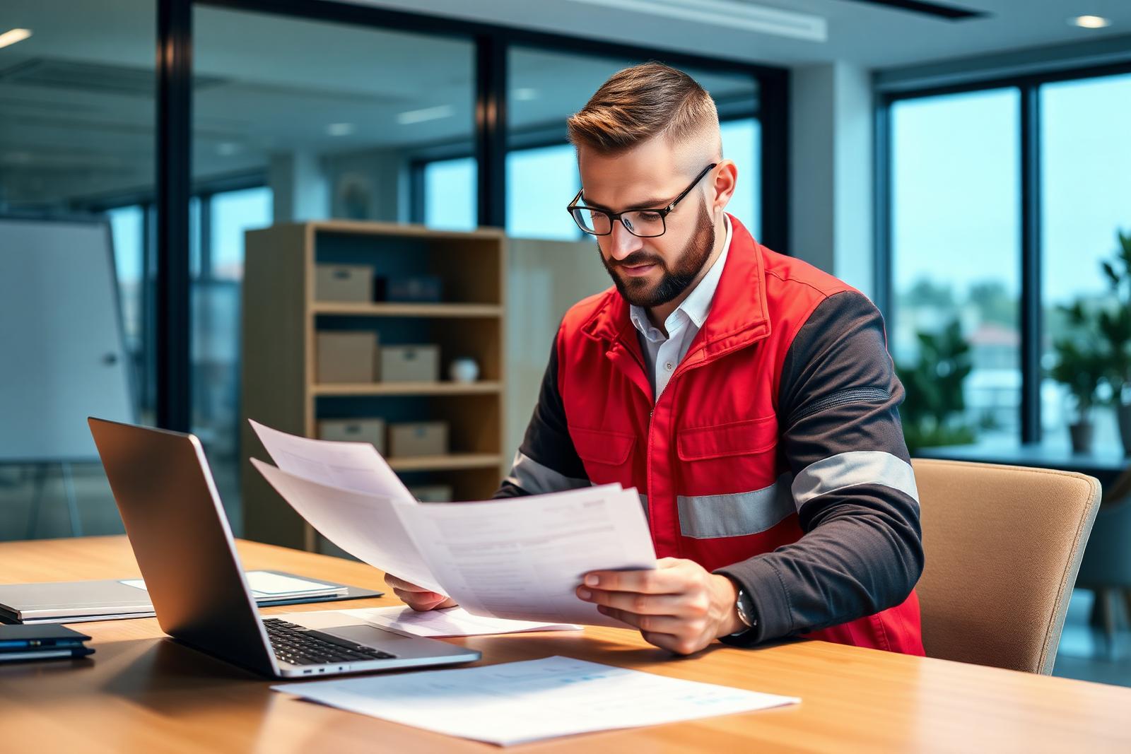 Freight broker reviewing bills of lading