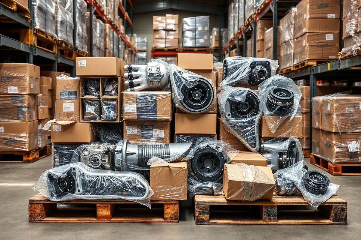 Automotive parts on pallets