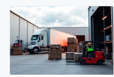 Pallet racking inside a logistics warehouse